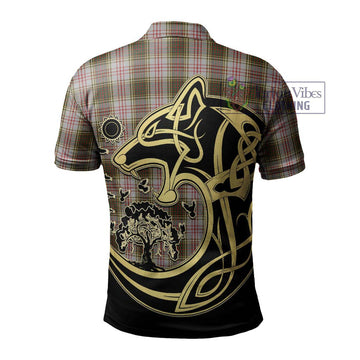 Anderson Dress Tartan Polo Shirt with Family Crest Celtic Wolf Style