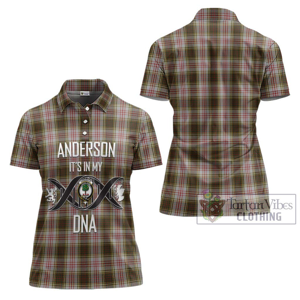 Anderson Dress Tartan Women's Polo Shirt with Family Crest DNA In Me Style - Tartanvibesclothing Shop