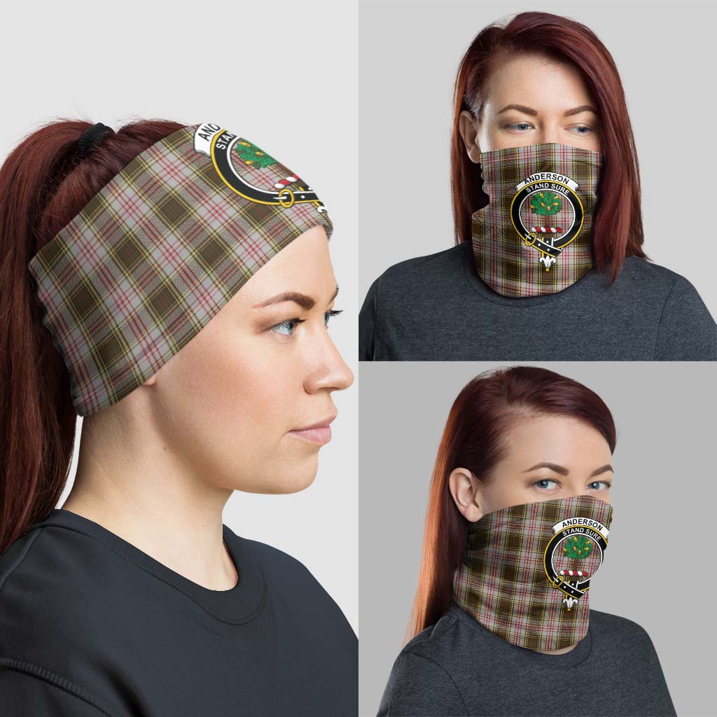 Anderson Dress Tartan Neck Gaiters, Tartan Bandanas, Tartan Head Band with Family Crest