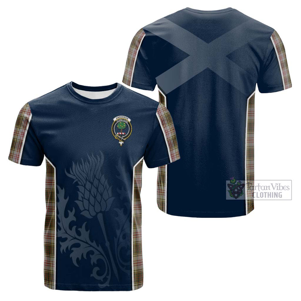 Tartan Vibes Clothing Anderson Dress Tartan Cotton T-shirt with Family Crest and Scottish Thistle Vibes Sport Style