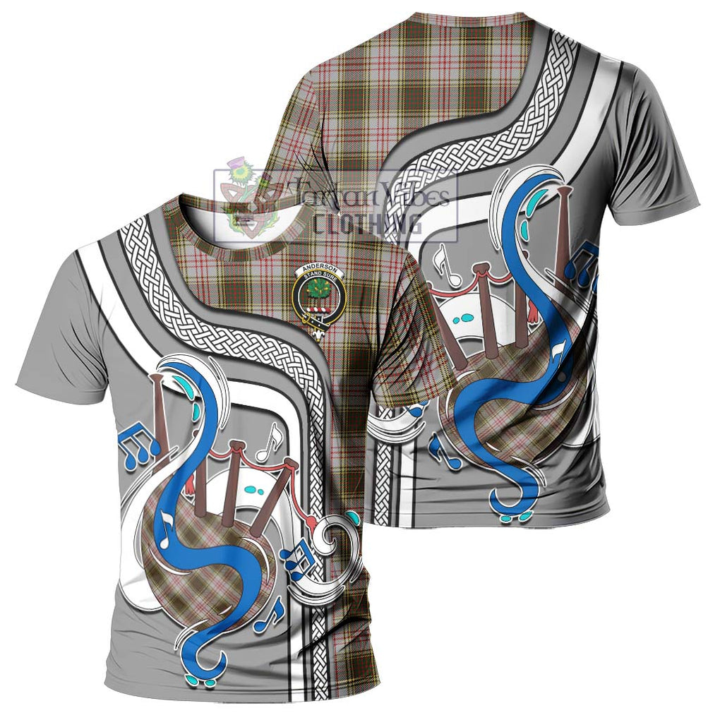 Anderson Dress Tartan T-Shirt with Epic Bagpipe Style - Tartanvibesclothing Shop