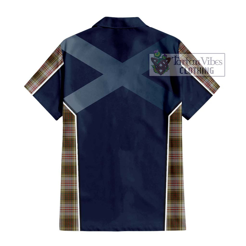 Anderson Dress Tartan Short Sleeve Button Shirt with Family Crest and Lion Rampant Vibes Sport Style - Tartan Vibes Clothing