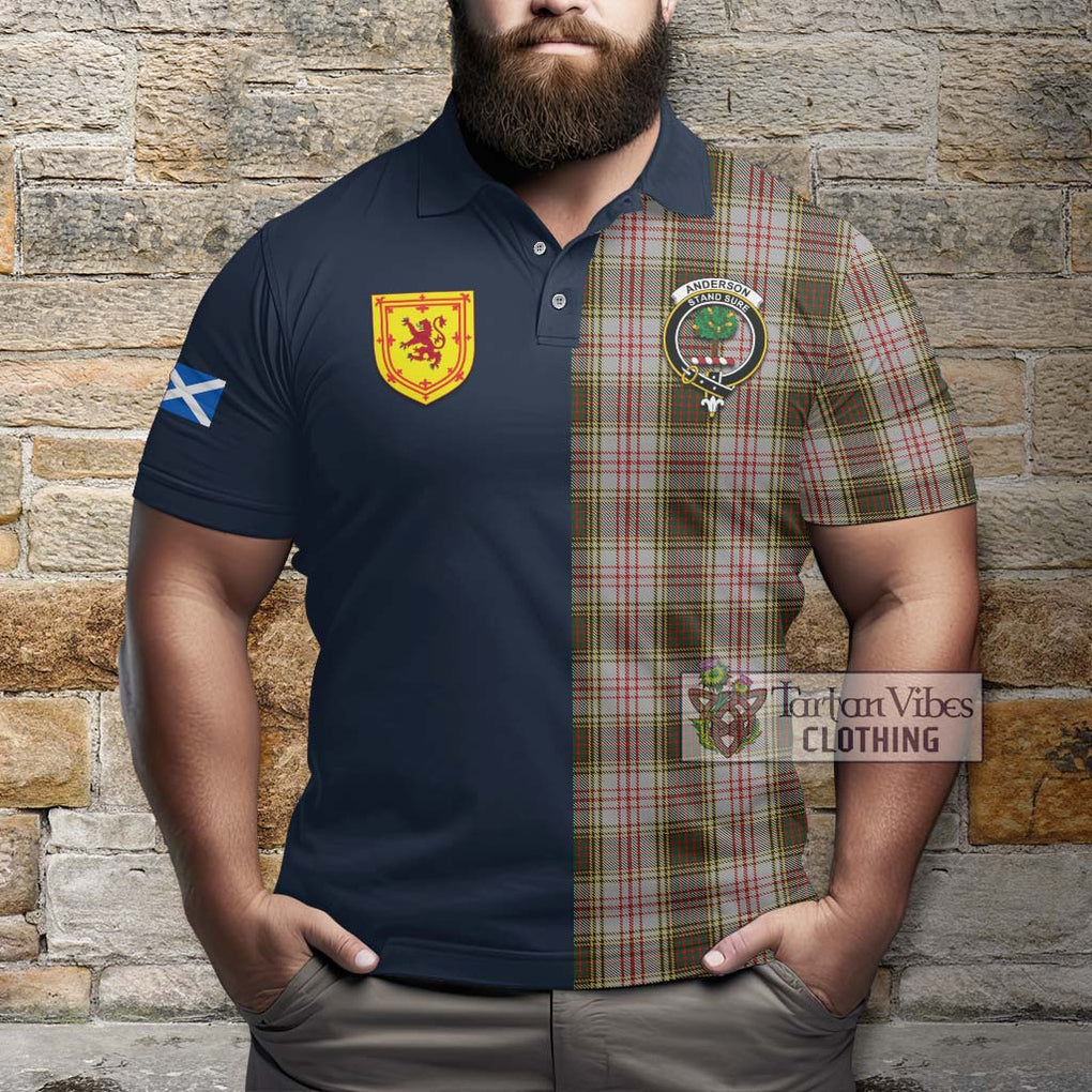 Tartan Vibes Clothing Anderson Dress Tartan Polo Shirt with Scottish Lion Royal Arm Half Style