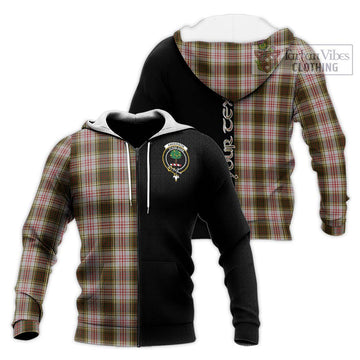 Anderson Dress Tartan Knitted Hoodie with Family Crest and Half Of Me Style