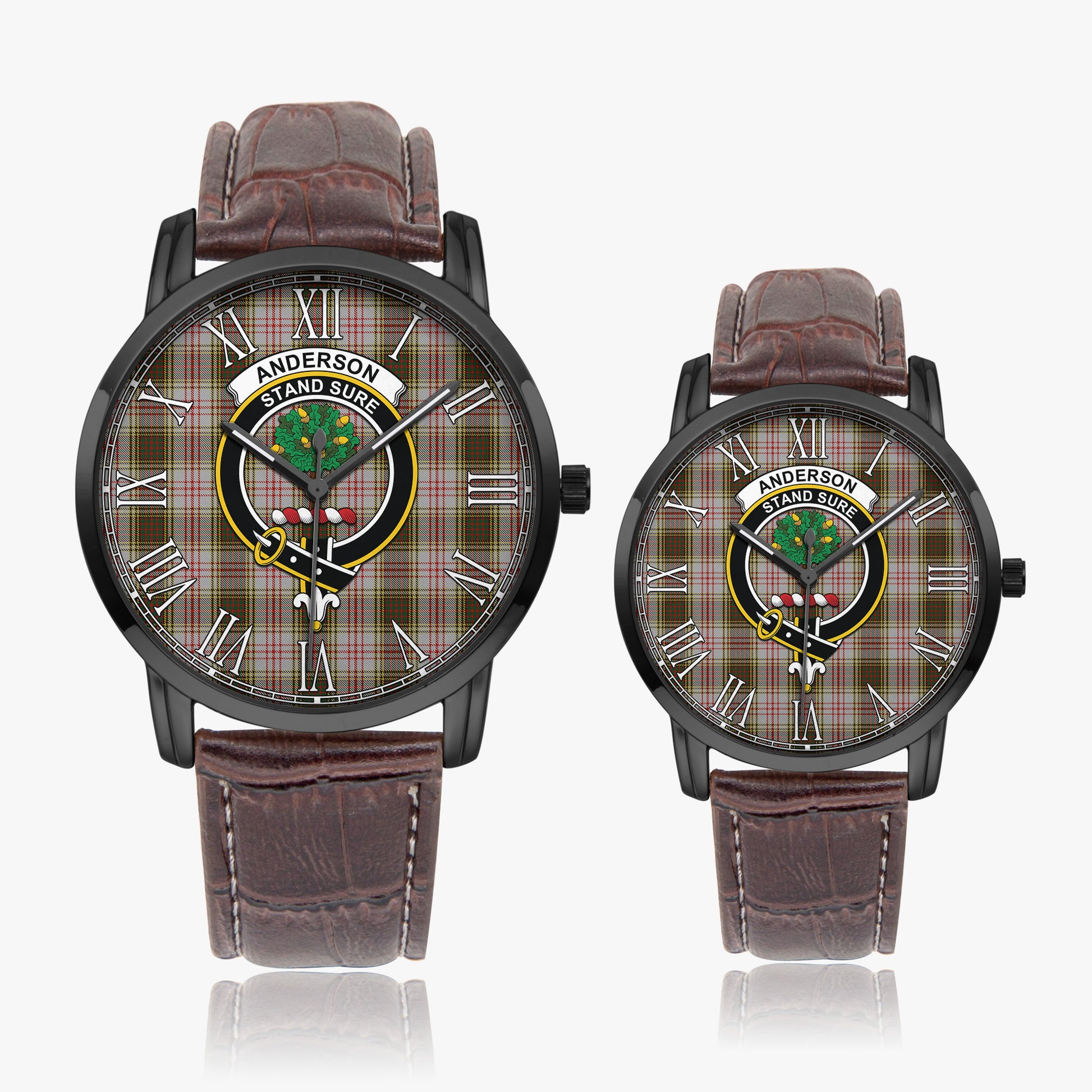 Anderson Dress Tartan Family Crest Leather Strap Quartz Watch - Tartanvibesclothing