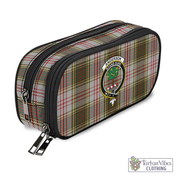 Anderson Dress Tartan Pen and Pencil Case with Family Crest