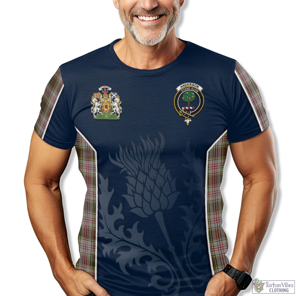 Tartan Vibes Clothing Anderson Dress Tartan T-Shirt with Family Crest and Scottish Thistle Vibes Sport Style