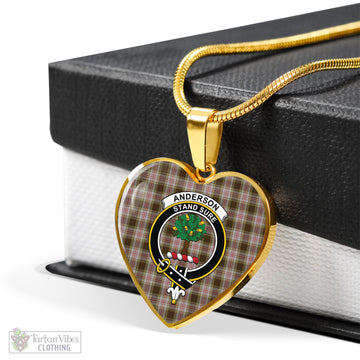 Anderson Dress Tartan Heart Necklace with Family Crest