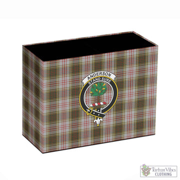 Anderson Dress Tartan Pen Holder with Family Crest