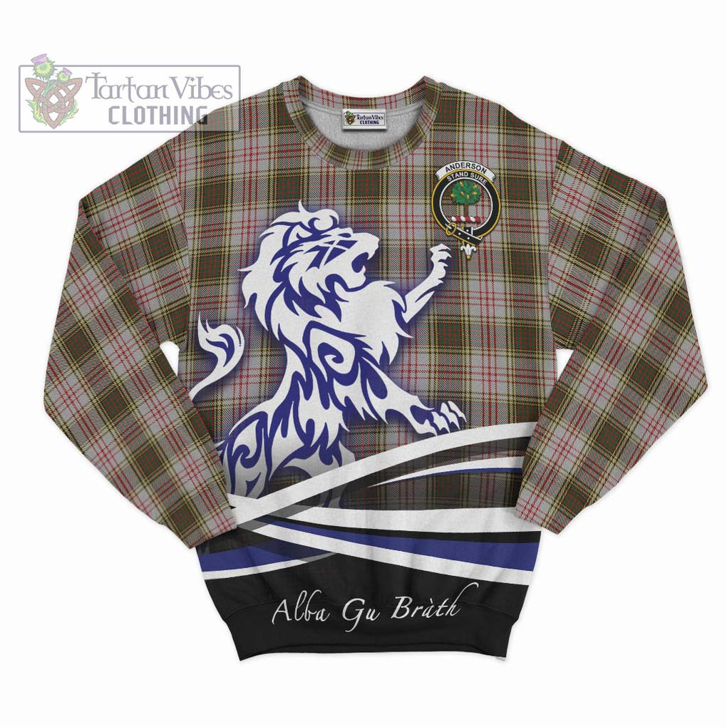 Anderson Dress Tartan Sweatshirt with Alba Gu Brath Regal Lion Emblem - Tartanvibesclothing Shop