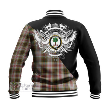 Anderson Dress Tartan Baseball Jacket with Family Crest and Military Logo Style