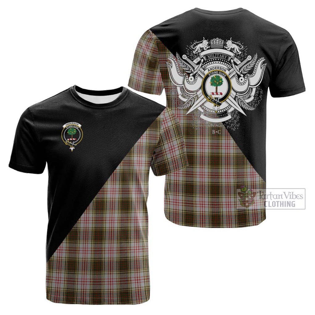 Tartan Vibes Clothing Anderson Dress Tartan Cotton T-shirt with Family Crest and Military Logo Style