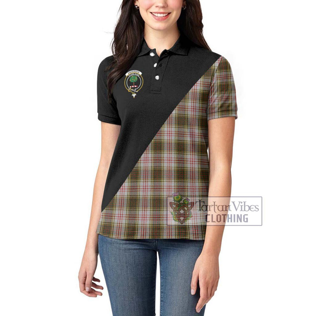 Anderson Dress Tartan Women's Polo Shirt with Family Crest and Military Logo Style - Tartanvibesclothing Shop