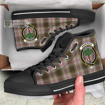 Anderson Dress Tartan High Top Shoes with Family Crest