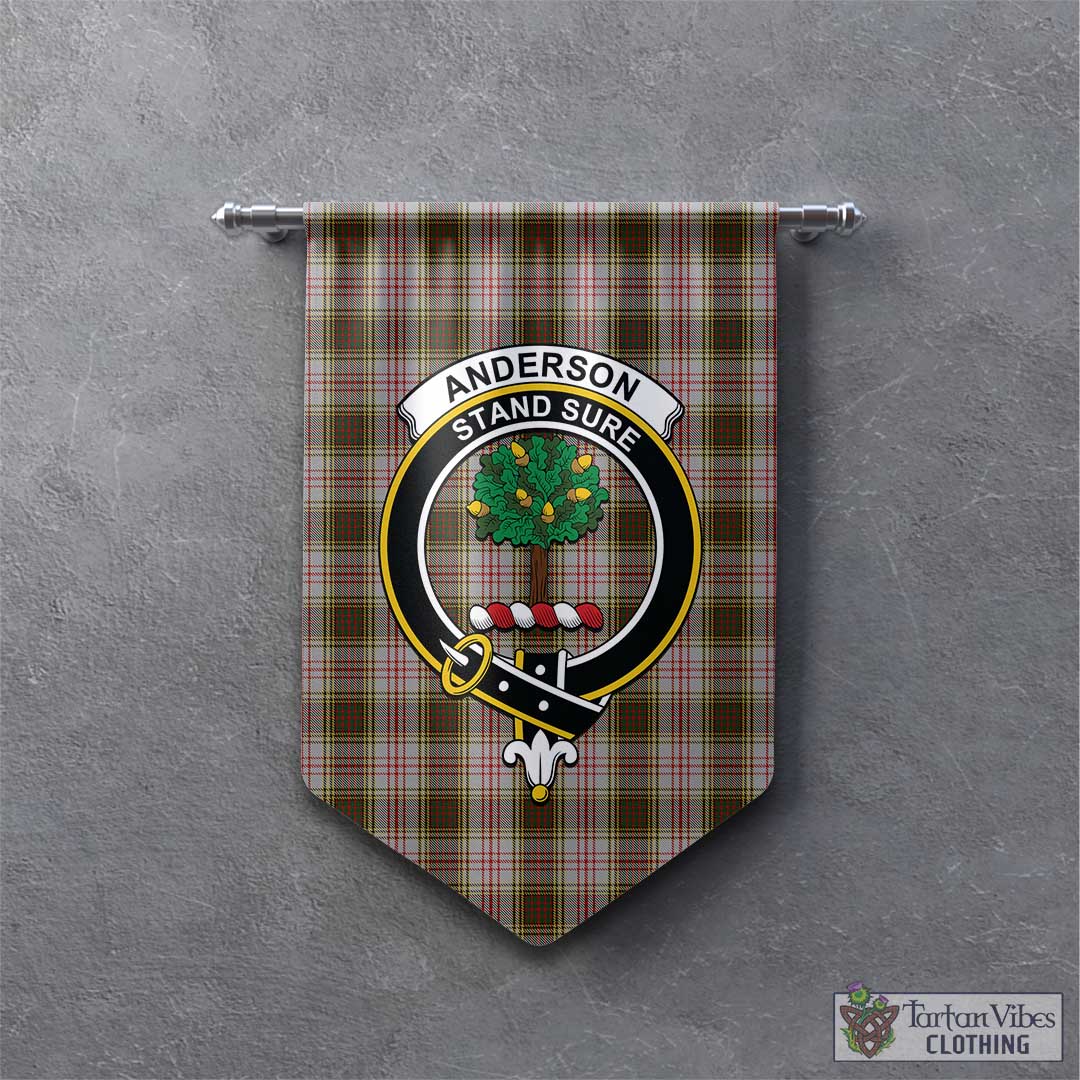 Tartan Vibes Clothing Anderson Dress Tartan Gonfalon, Tartan Banner with Family Crest