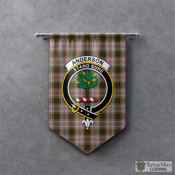 Anderson Dress Tartan Gonfalon, Tartan Banner with Family Crest