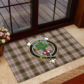 Anderson Dress Tartan Door Mat with Family Crest