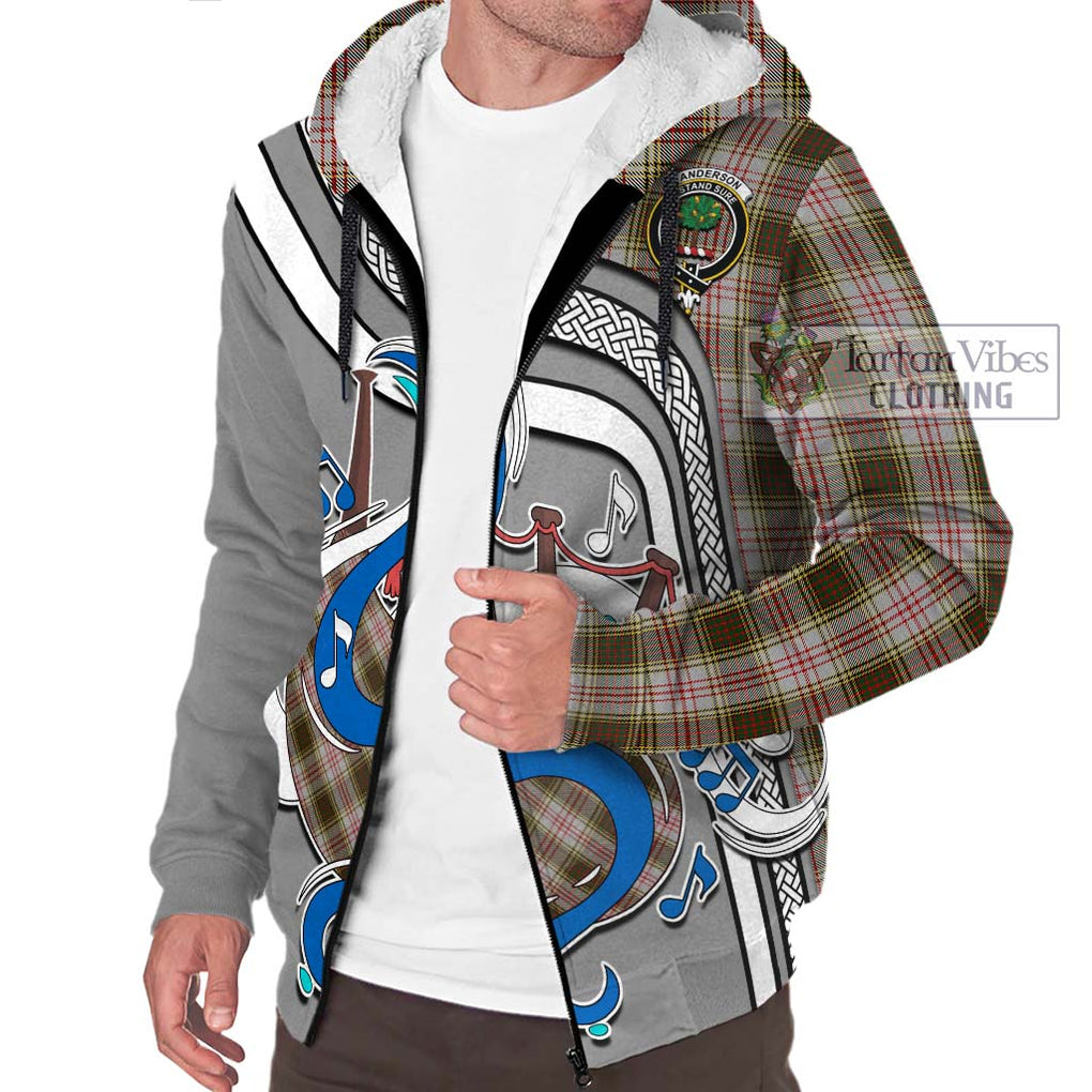 Anderson Dress Tartan Sherpa Hoodie with Epic Bagpipe Style Unisex - Tartanvibesclothing Shop