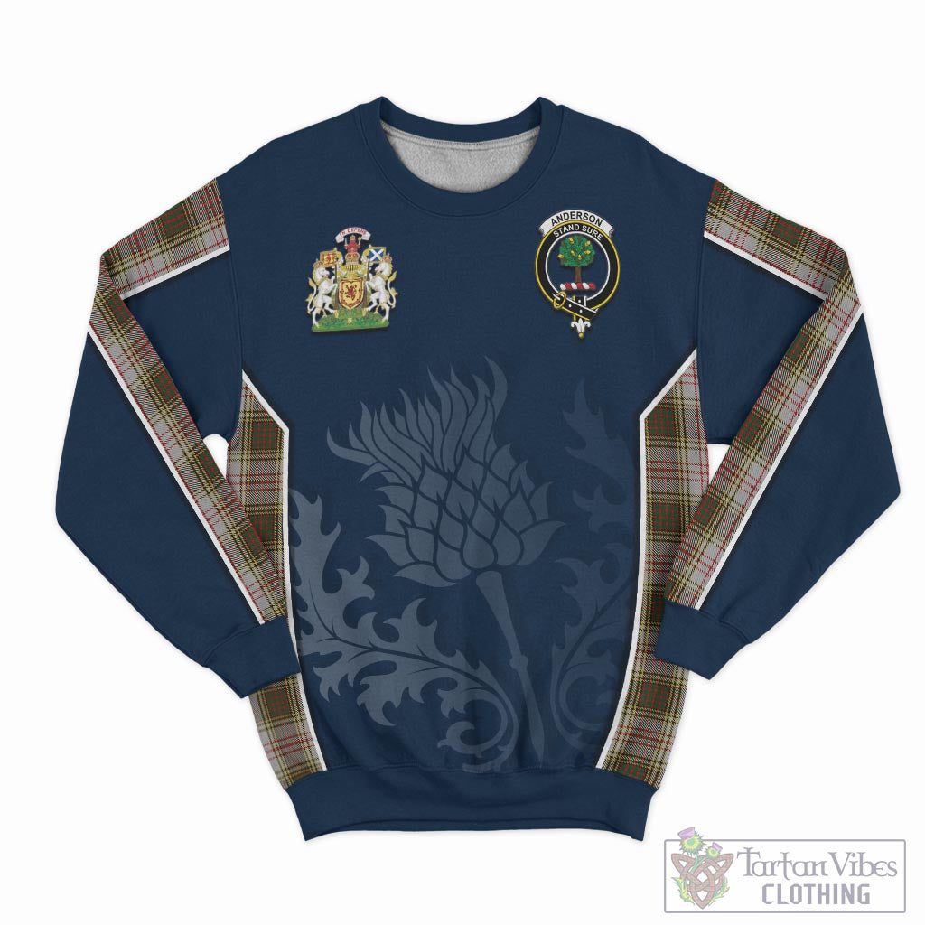 Tartan Vibes Clothing Anderson Dress Tartan Sweatshirt with Family Crest and Scottish Thistle Vibes Sport Style