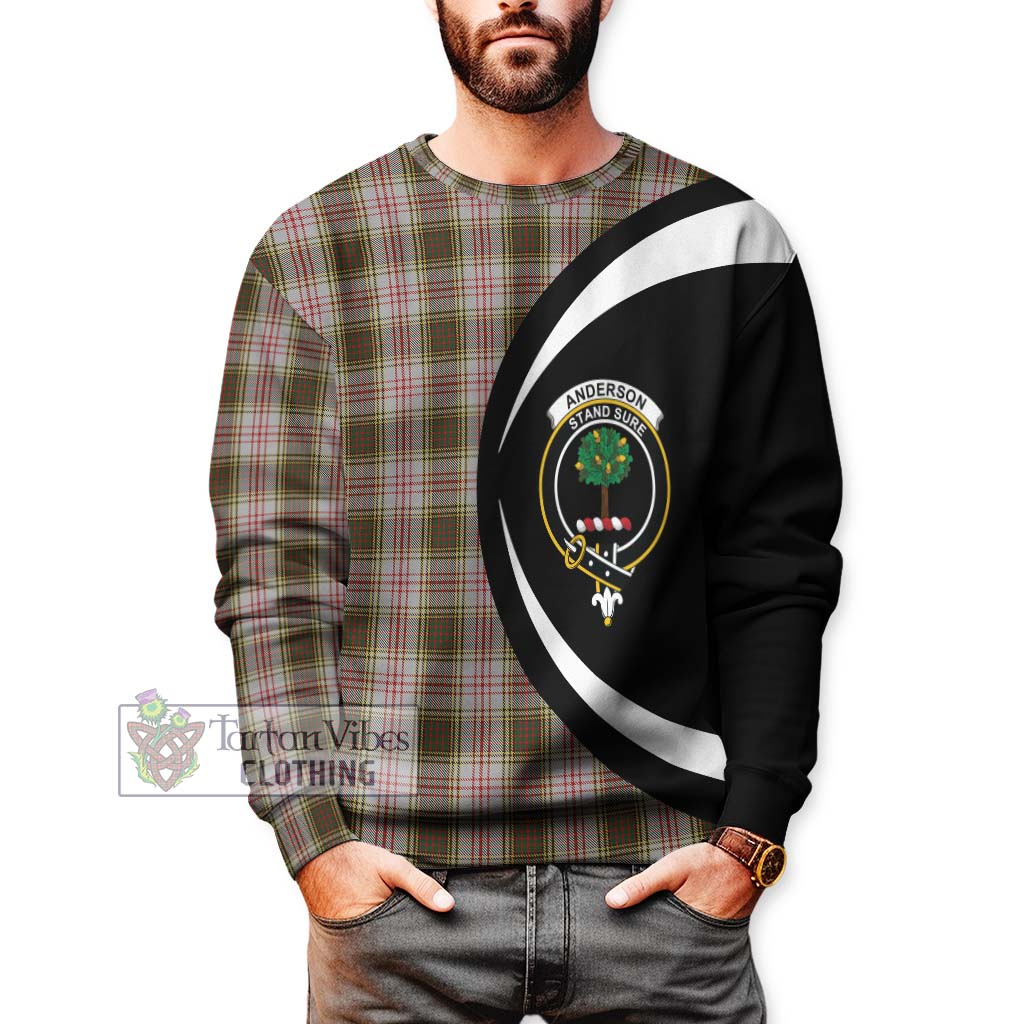 Anderson Dress Tartan Sweatshirt with Family Crest Circle Style - Tartan Vibes Clothing