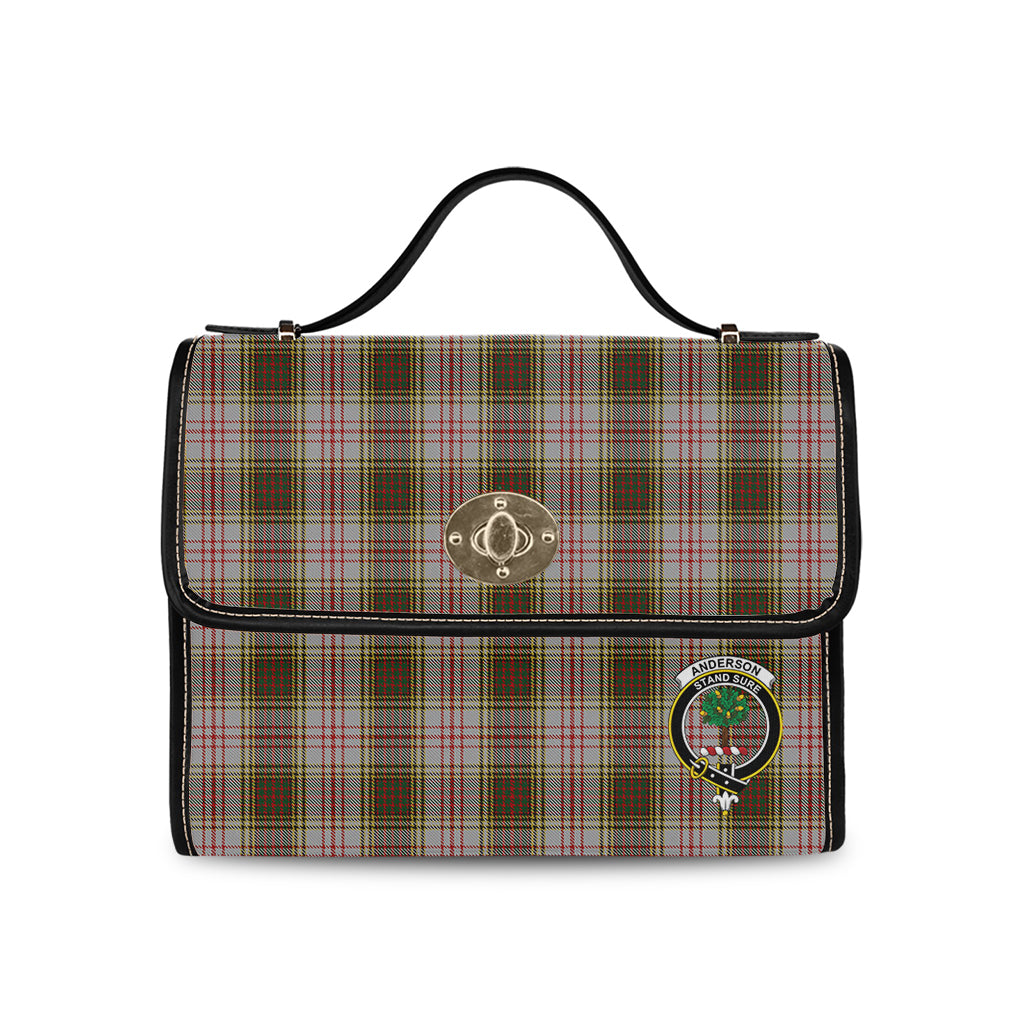 Anderson Dress Tartan Leather Strap Waterproof Canvas Bag with Family Crest - Tartanvibesclothing