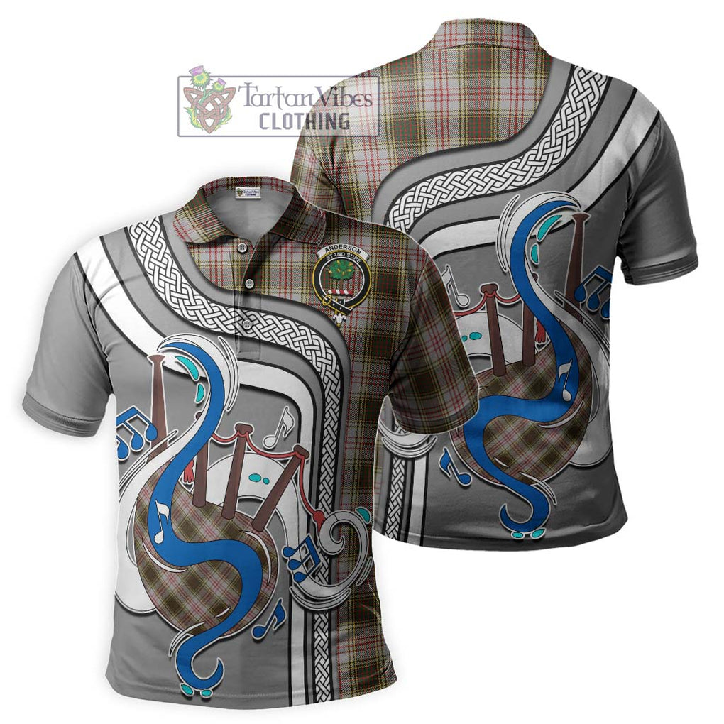 Tartan Vibes Clothing Anderson Dress Tartan Polo Shirt with Epic Bagpipe Style