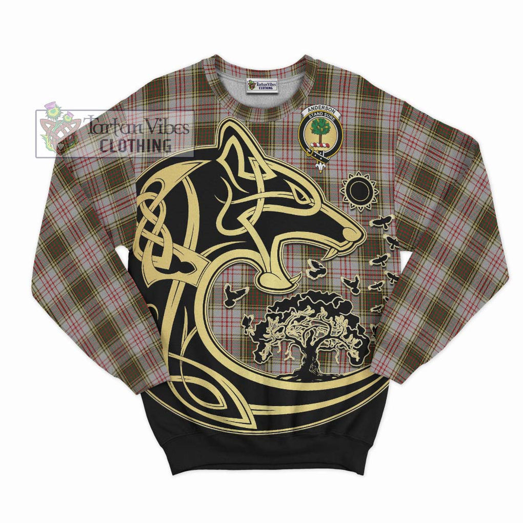 Anderson Dress Tartan Sweatshirt with Family Crest Celtic Wolf Style - Tartan Vibes Clothing