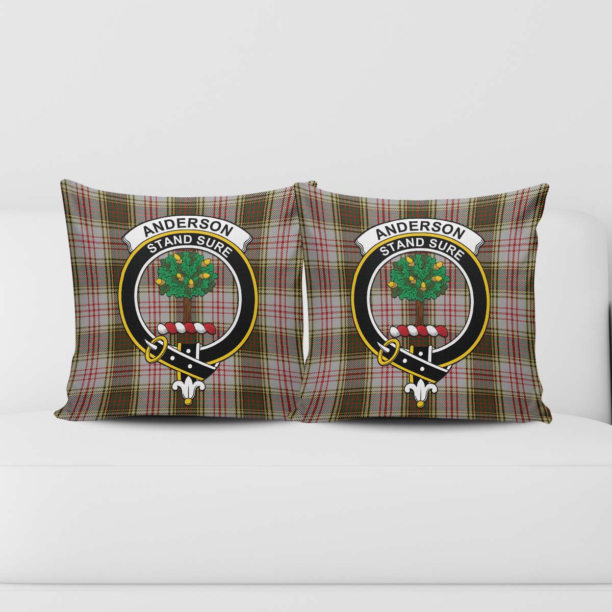 Anderson Dress Tartan Pillow Cover with Family Crest - Tartanvibesclothing