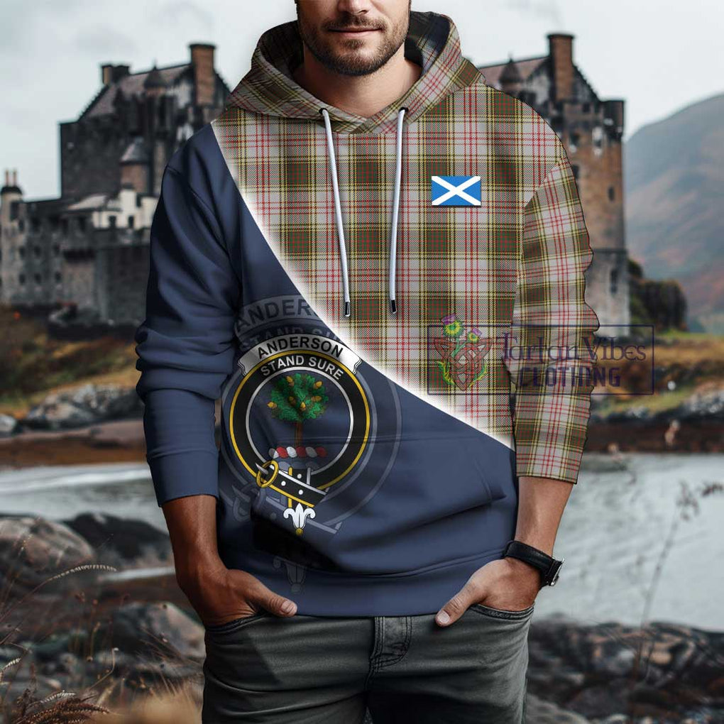 Anderson Dress Tartan Hoodie with Personalised National Flag and Family Crest Half Style - Tartanvibesclothing Shop