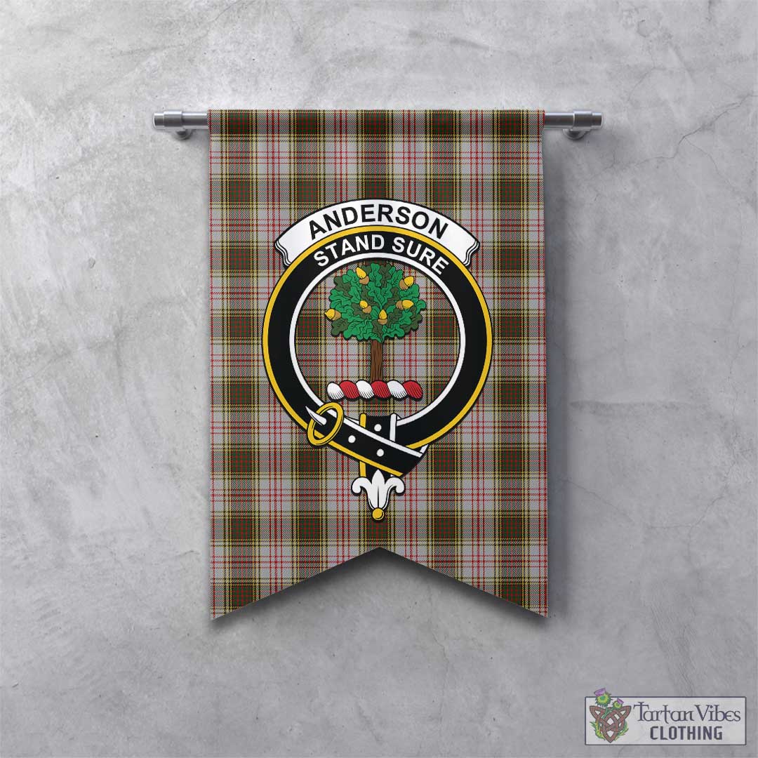 Tartan Vibes Clothing Anderson Dress Tartan Gonfalon, Tartan Banner with Family Crest