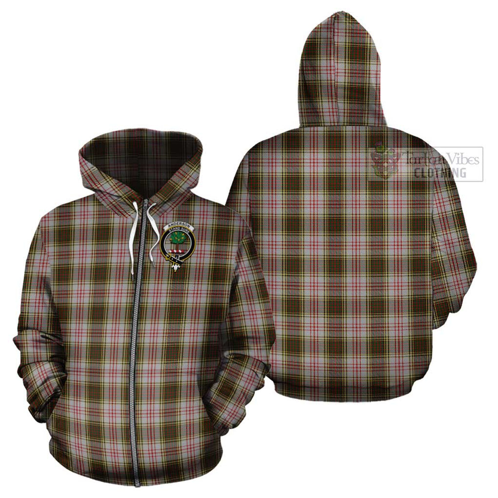 Anderson Dress Tartan Cotton Hoodie with Family Crest Zip Hoodie - Tartan Vibes Clothing