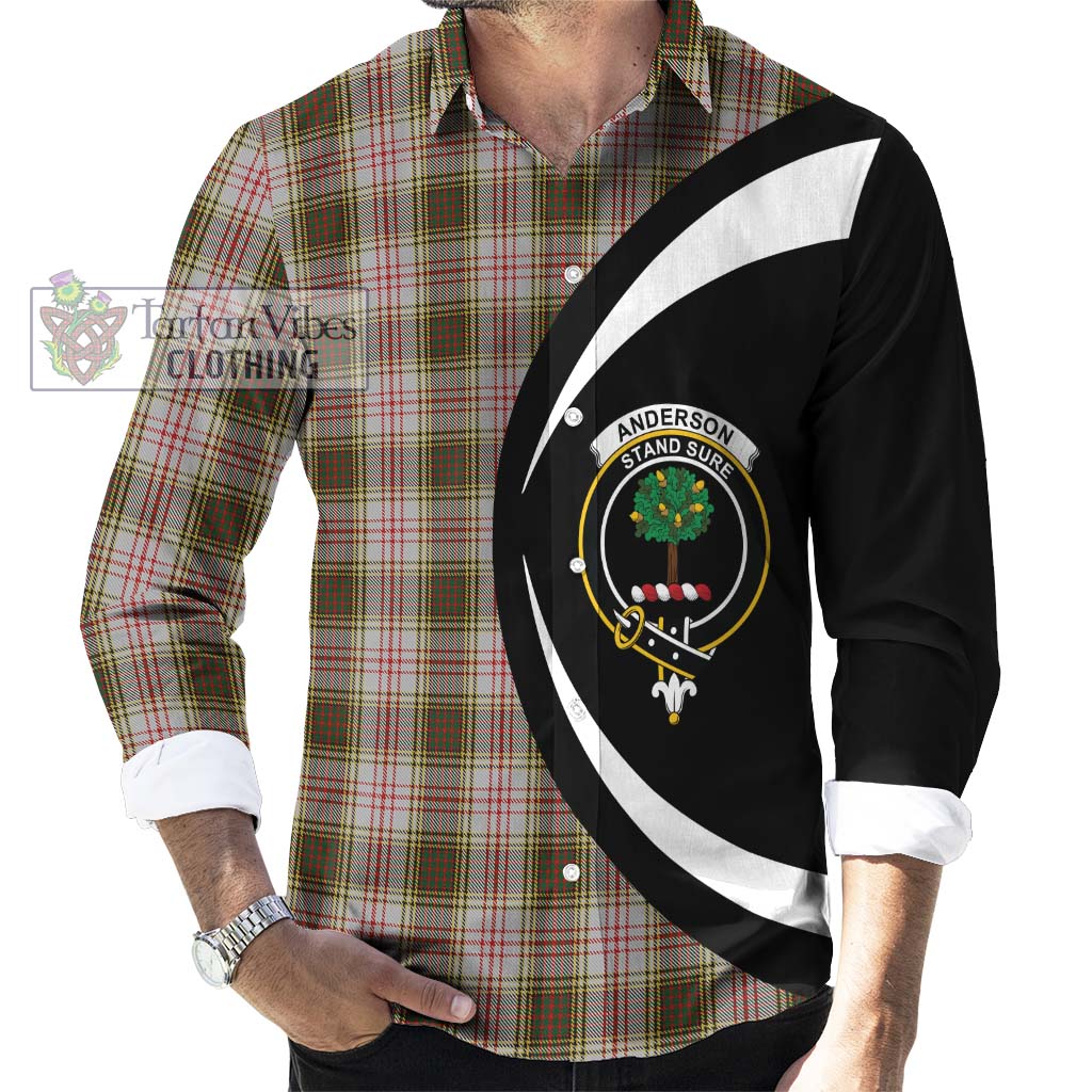 Tartan Vibes Clothing Anderson Dress Tartan Long Sleeve Button Up with Family Crest Circle Style