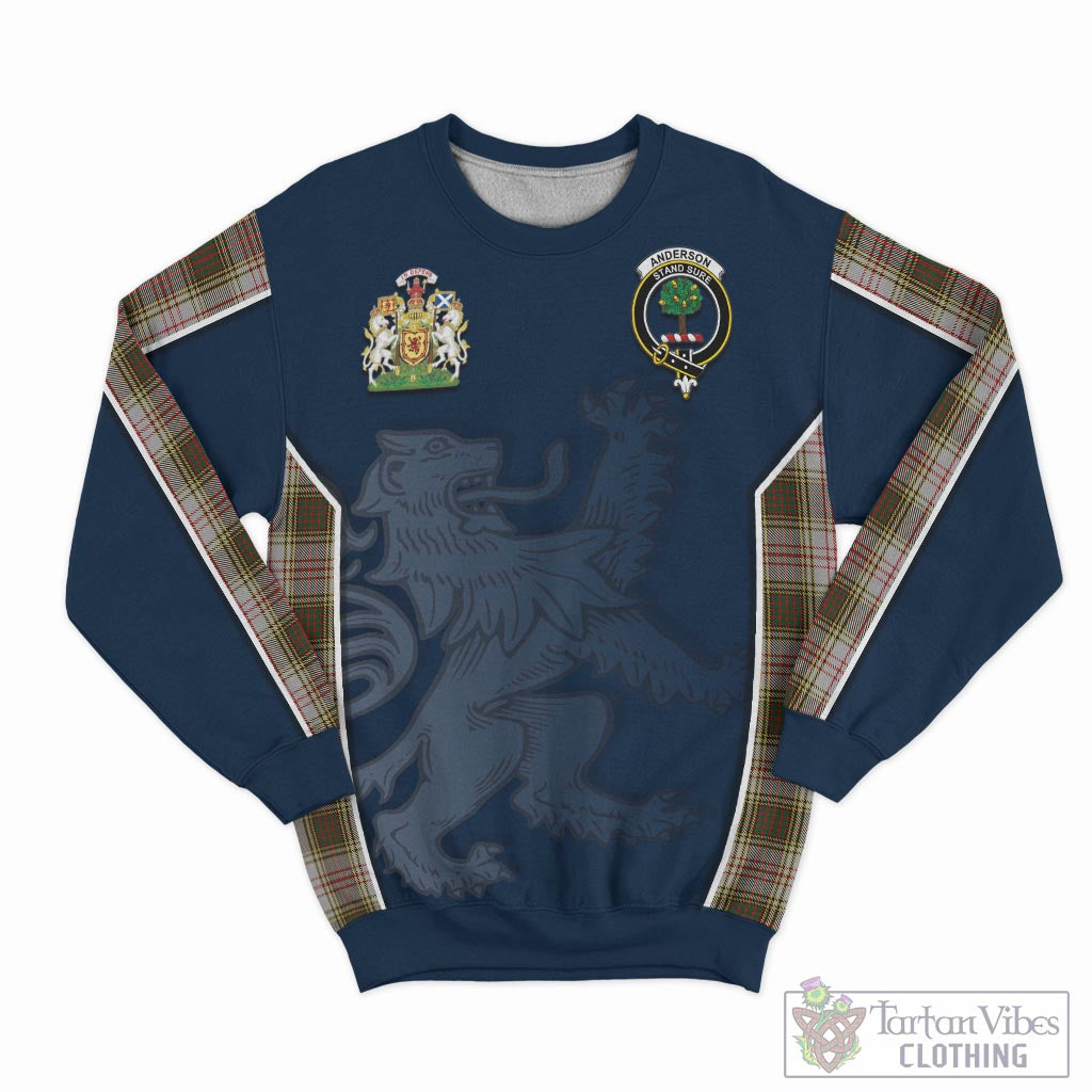 Tartan Vibes Clothing Anderson Dress Tartan Sweater with Family Crest and Lion Rampant Vibes Sport Style