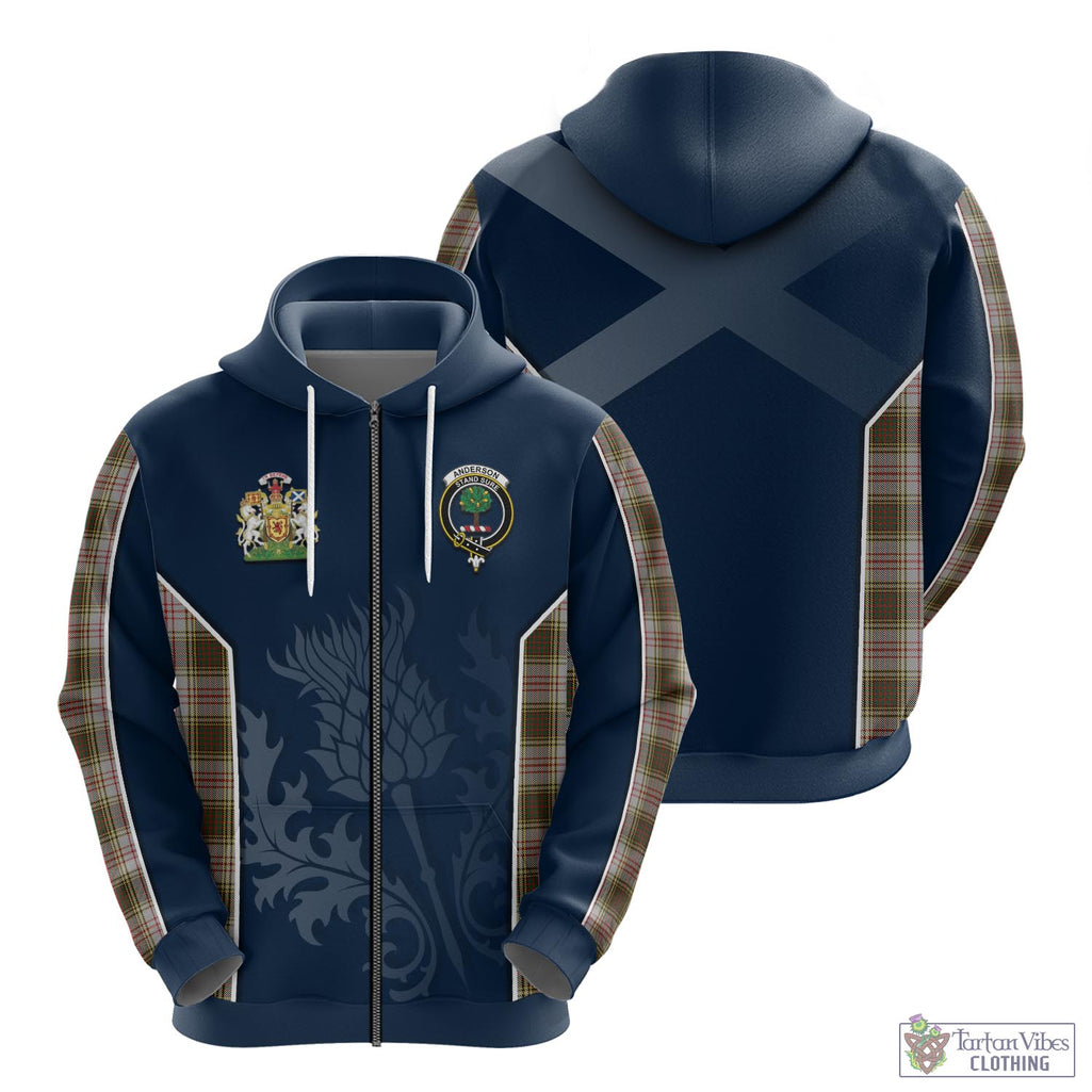 Tartan Vibes Clothing Anderson Dress Tartan Hoodie with Family Crest and Scottish Thistle Vibes Sport Style