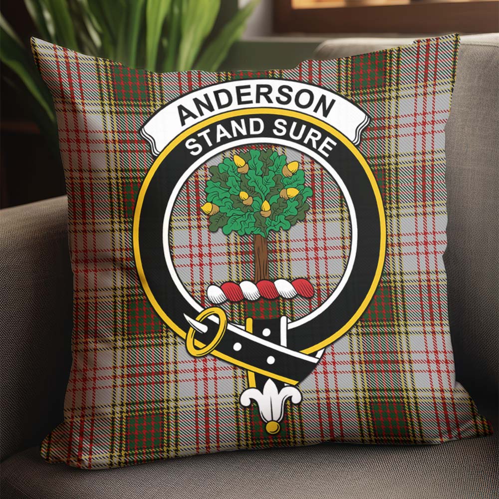 Anderson Dress Tartan Pillow Cover with Family Crest - Tartanvibesclothing