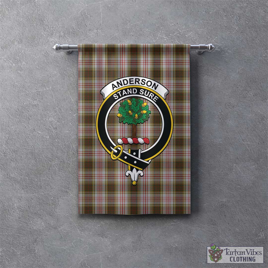 Tartan Vibes Clothing Anderson Dress Tartan Gonfalon, Tartan Banner with Family Crest