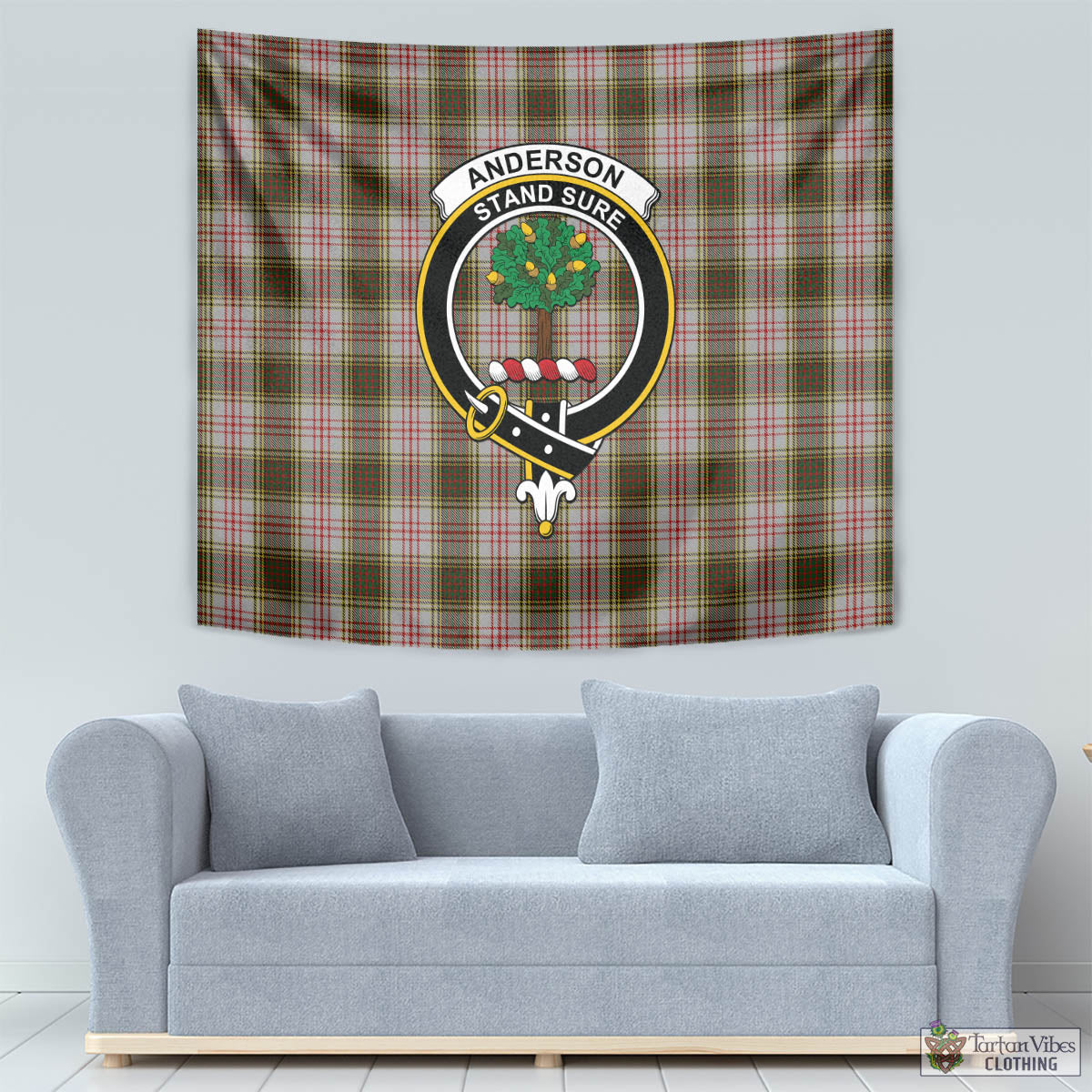 Tartan Vibes Clothing Anderson Dress Tartan Tapestry Wall Hanging and Home Decor for Room with Family Crest