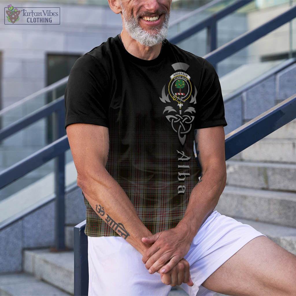 Tartan Vibes Clothing Anderson Dress Tartan T-Shirt Featuring Alba Gu Brath Family Crest Celtic Inspired