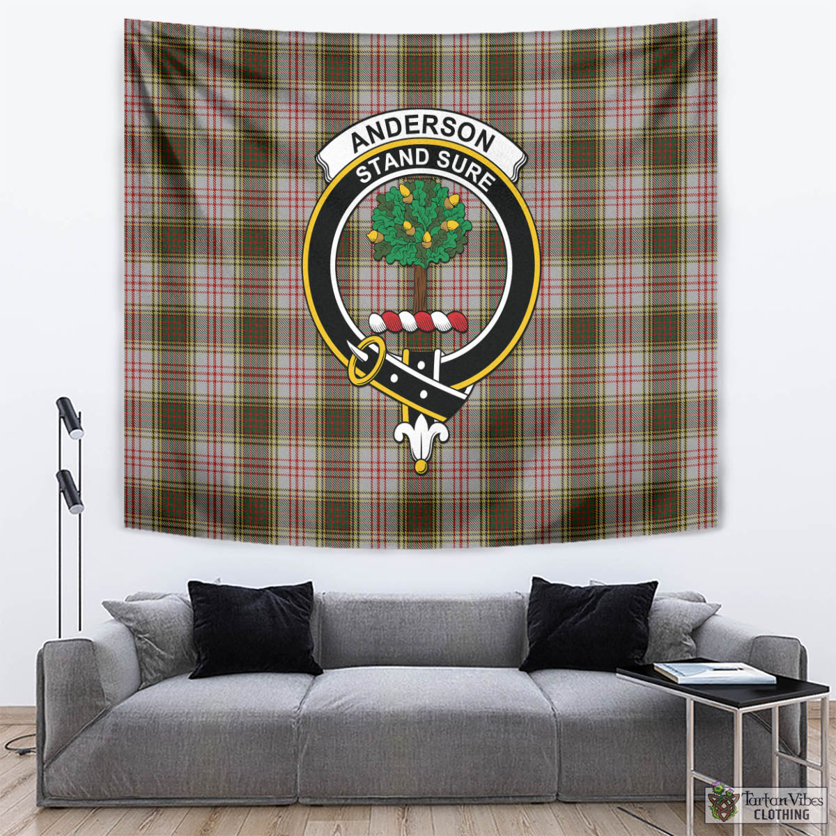 Tartan Vibes Clothing Anderson Dress Tartan Tapestry Wall Hanging and Home Decor for Room with Family Crest