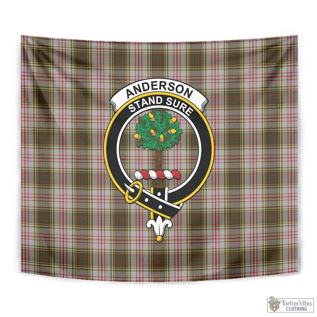 Tartan Vibes Clothing Anderson Dress Tartan Tapestry Wall Hanging and Home Decor for Room with Family Crest