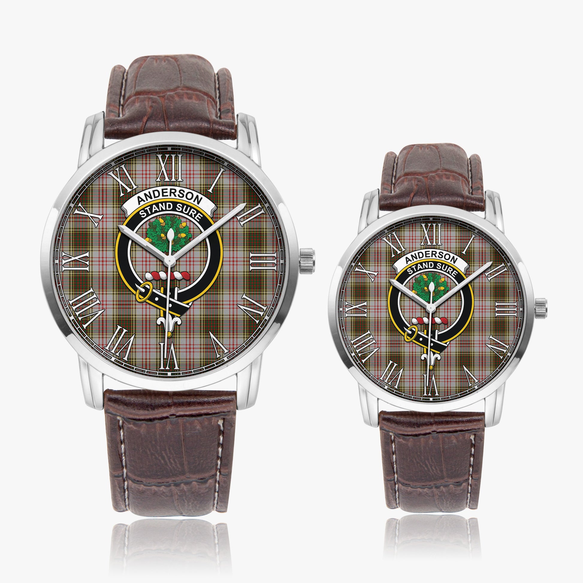 Anderson Dress Tartan Family Crest Leather Strap Quartz Watch - Tartanvibesclothing