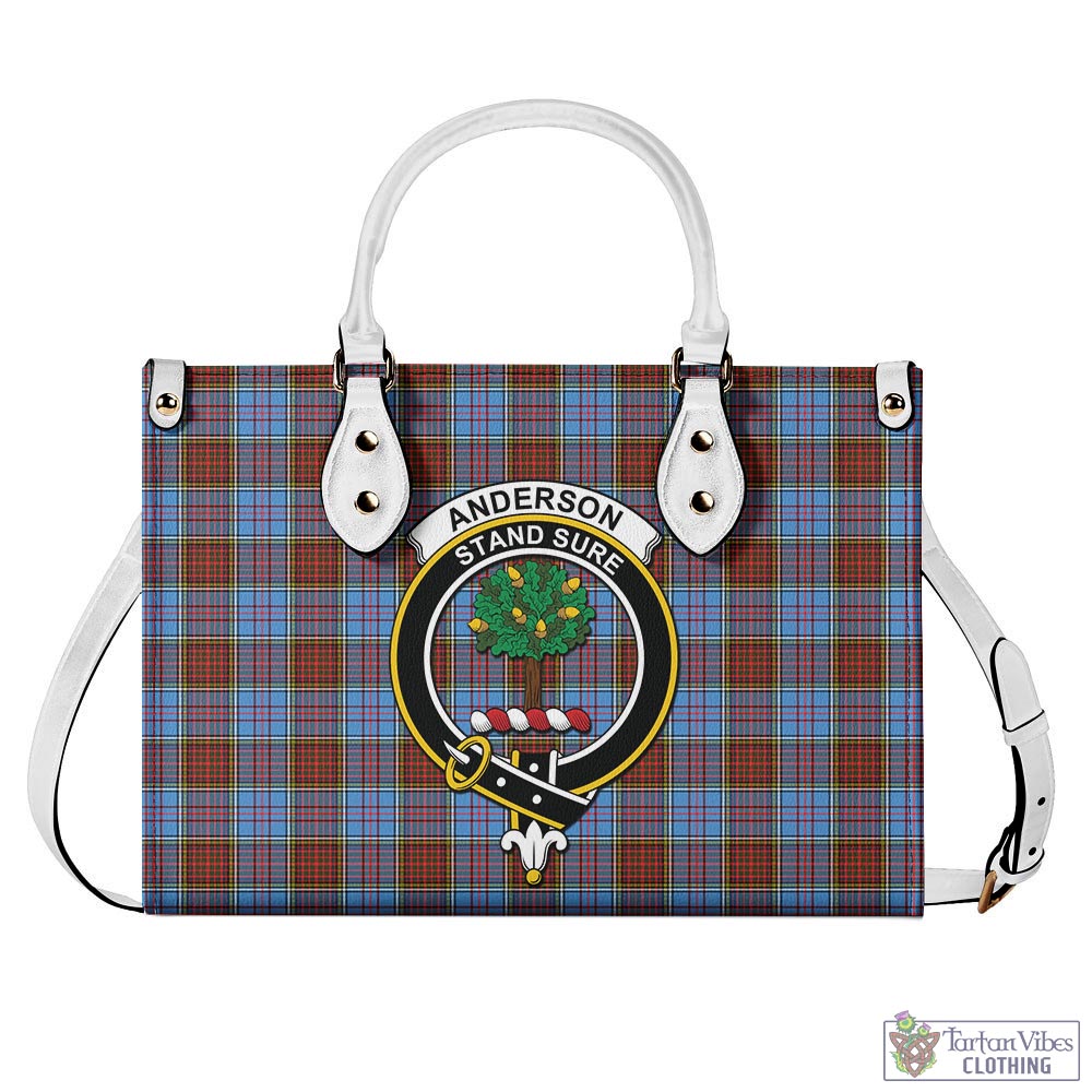 Tartan Vibes Clothing Anderson Modern Tartan Luxury Leather Handbags with Family Crest