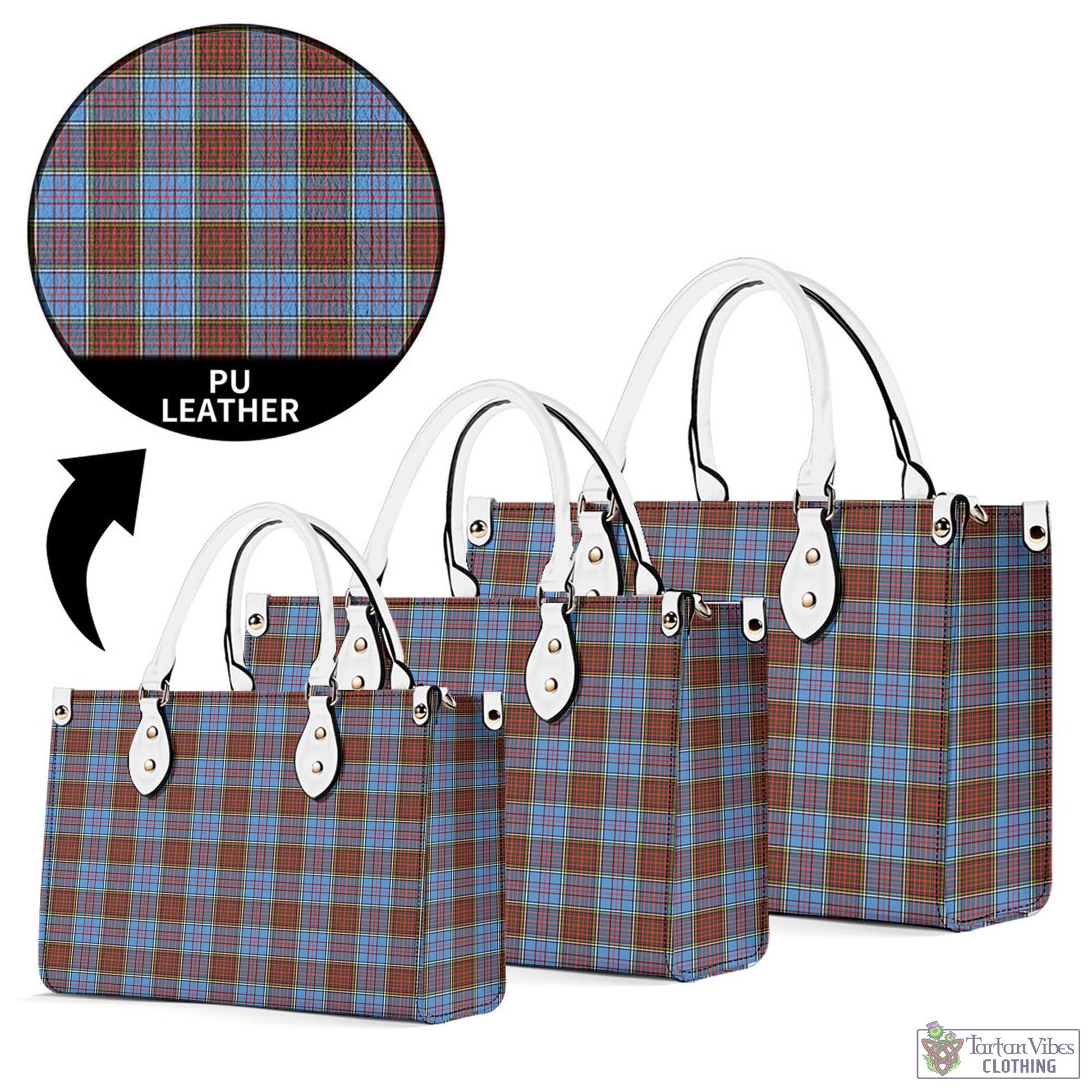 Tartan Vibes Clothing Anderson Modern Tartan Luxury Leather Handbags