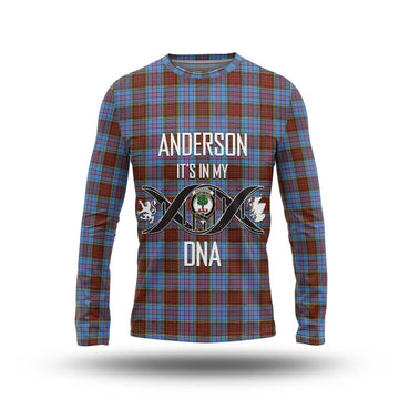 Anderson Modern Tartan Long Sleeve T-Shirt with Family Crest DNA In Me Style