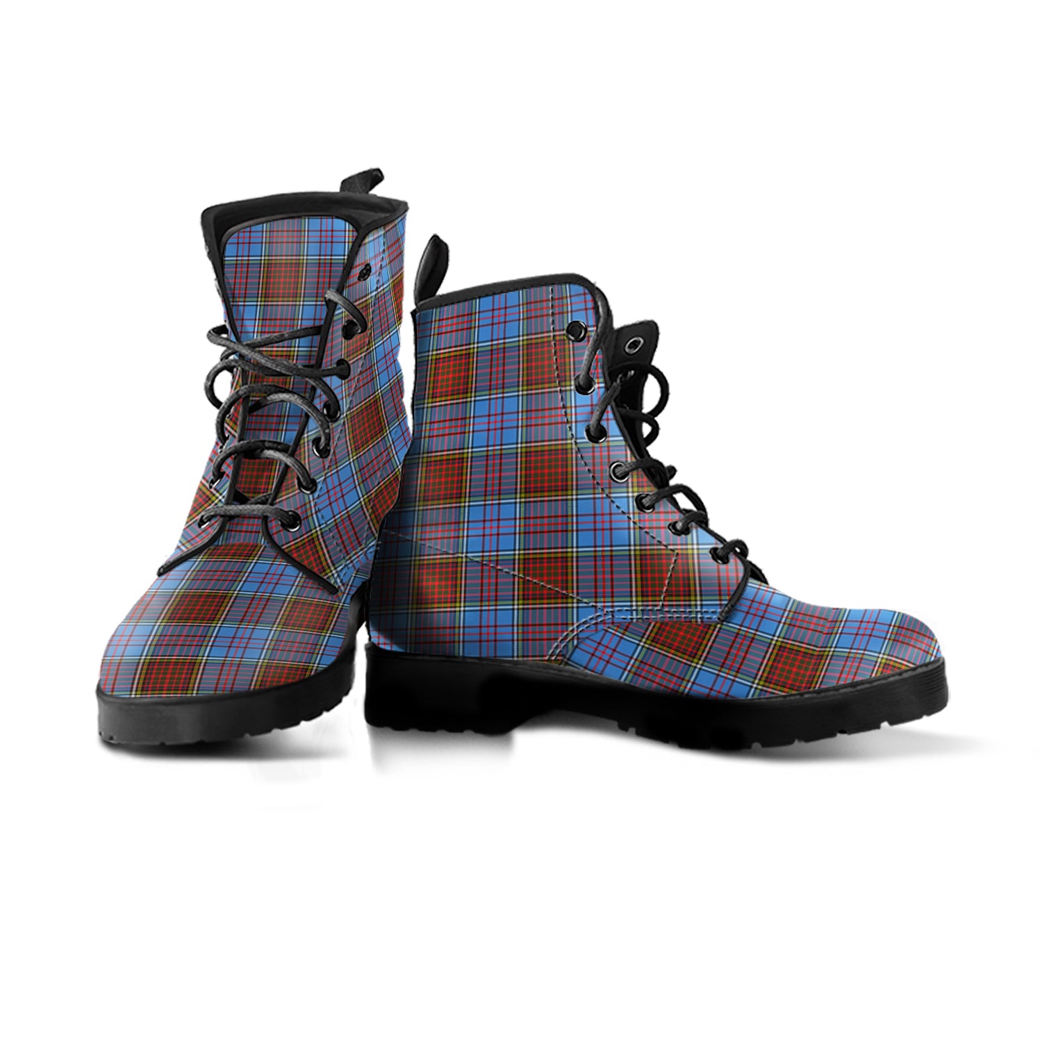 Anderson Modern Tartan Leather Boots - Tartanvibesclothing