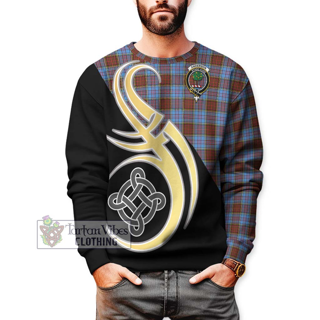 Anderson Modern Tartan Sweatshirt with Family Crest and Celtic Symbol Style Unisex - Tartan Vibes Clothing