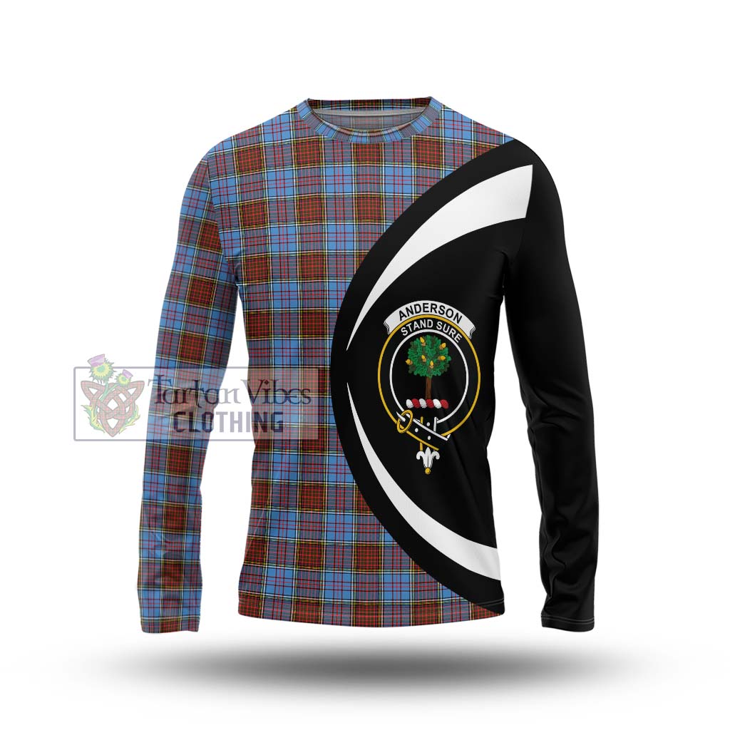 Anderson Modern Tartan Long Sleeve T-Shirt with Family Crest Circle Style Unisex - Tartan Vibes Clothing