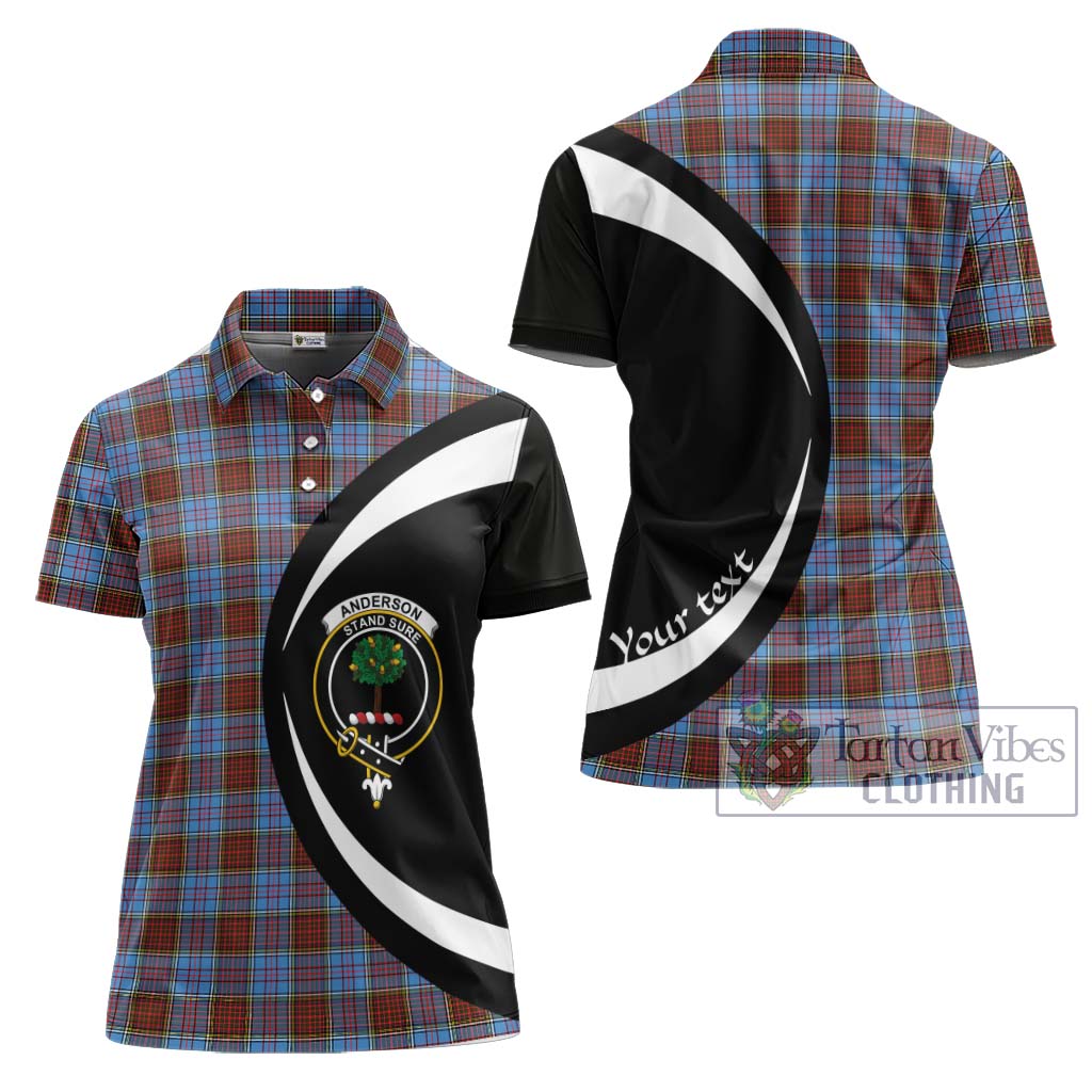 Anderson Modern Tartan Women's Polo Shirt with Family Crest Circle Style Women - Tartan Vibes Clothing