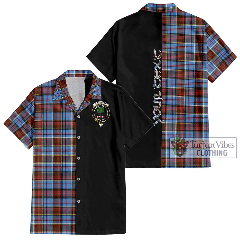 Anderson Modern Tartan Short Sleeve Button Shirt with Family Crest and Half Of Me Style Kid - Tartanvibesclothing Shop