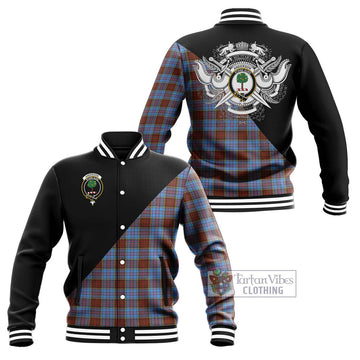 Anderson Modern Tartan Baseball Jacket with Family Crest and Military Logo Style